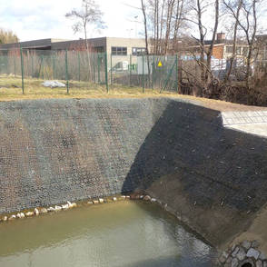 Rainwater retention basin Rehau, Germany
