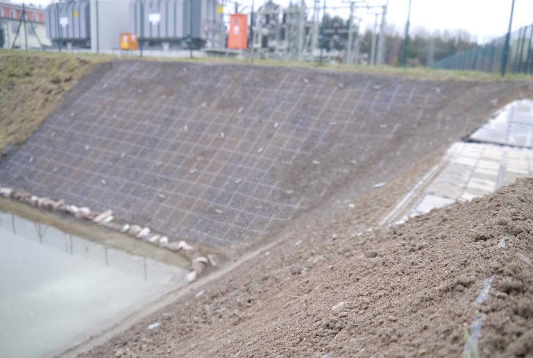 Rainwater retention basin Rehau, Germany